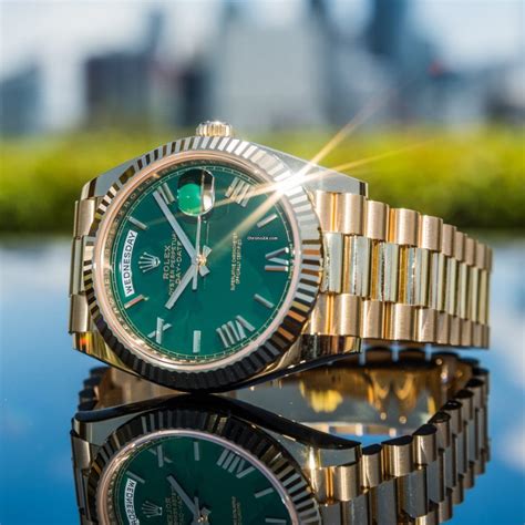 rolex day date green dial replica|rolex day date 40 228238.